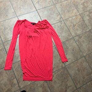 French Connection Vibrant Red Long Sleeve Blouse